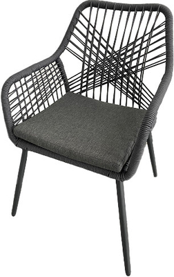 Chaise en osier simple de corde en acier de polyester de jardin avec le coussin