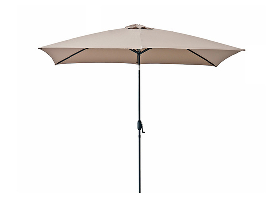 Logo adapté aux besoins du client résistant de vent extérieur de meubles de parasol de jardin de Sun de cadre en acier