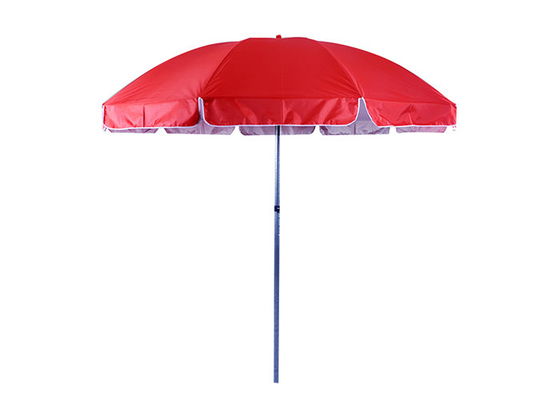 Parapluie de plage extérieur en acier de parasol de parapluie de Polonais Sun avec des nervures de fibre de verre