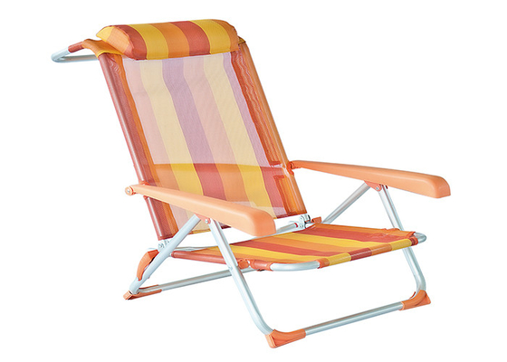 Chaise en acier extérieure de sable de plage de sac à dos de chaises de jardin de Recliner de Textilene