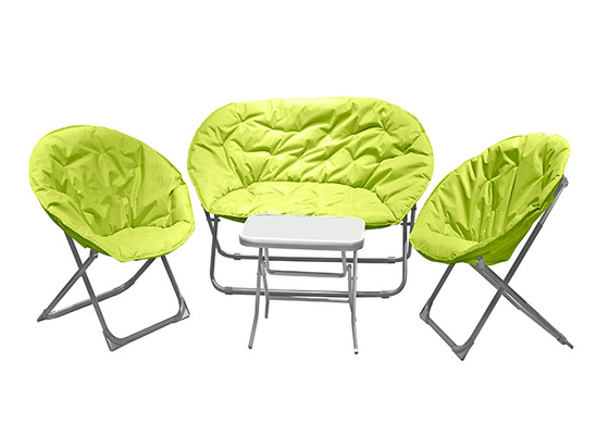 Tableau de patio et chaises se pliants multicolores, ensemble ergonomique de chaise de lune