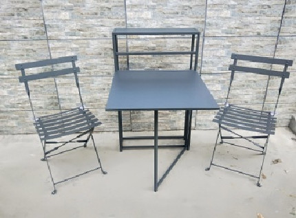 Ensemble extérieur carré de support de Tableau de l'acier 60cm et de fleur de chaises