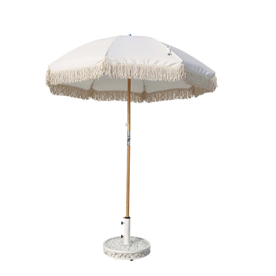 2M extérieurs Wood Pole Fiberglass nervure le parapluie de Sun droit avec le gland