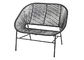 Pp extérieurs doublent le cadre en acier de la chaise 74x115x94cm de rotin