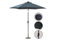 Parasol extérieur léger mené de Sun, protection UV de polyester de parapluie en acier de patio
