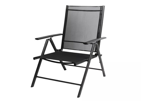 Mobilier de jardin de chaise pliable extérieure en tissu textilène 2x1